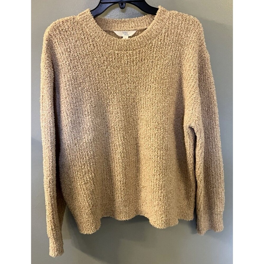 Time and Tru Women's Tan Super Soft Pullover Sweater Size L (12-14) NWOT